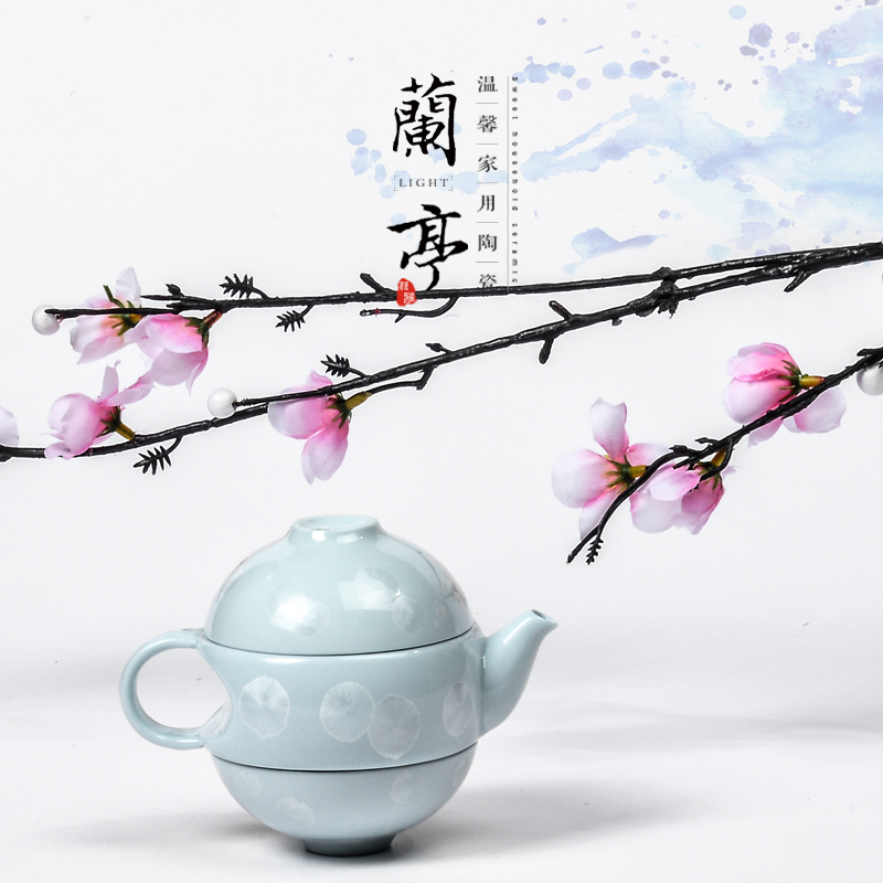 包邮快客杯一壶二杯 陶瓷  功夫茶 红茶 创意 结晶 旅行便携茶具