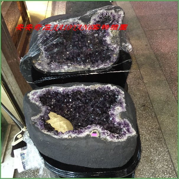 强风水紫晶洞 观赏石 天然乌拉圭紫晶聚宝盆 玛瑙聚宝盆106KG