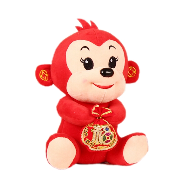 猴年吉祥物批发 小猴子公仔福袋猴钱袋猴 红色生肖猴玩偶新年礼品