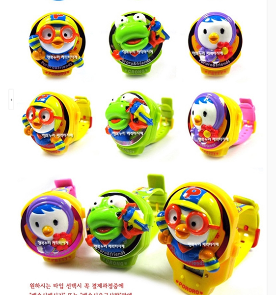 韩国进口Pororo 小企鹅 儿童电子音乐手表 宝宝玩具 2014年新款