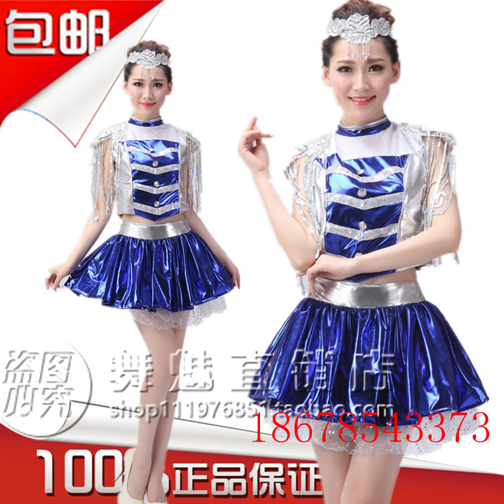 2015新款爵士舞 时尚亮片现代舞蹈服装舞台啦啦操套装成人演出服