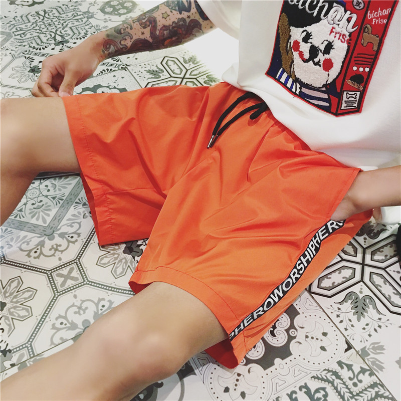 2016夏季男士宽松彩色短裤速干裤韩版青少年运动休闲五分裤沙滩裤