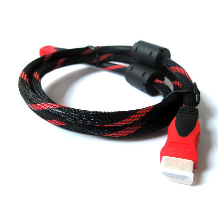 包邮镀金1.5米HDMI线双网双环 网都黑色高清线1.3版 支持1080编织