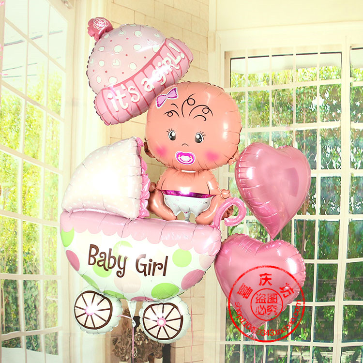 美国进口anagram铝箔铝膜气球 男女孩百日周岁庆典布置背景墙套餐