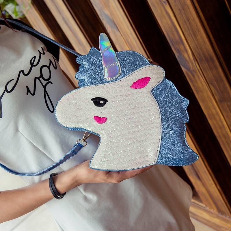 女包2016新款日韩个性独角兽单肩斜跨小包可爱卡通动物潮流小包包