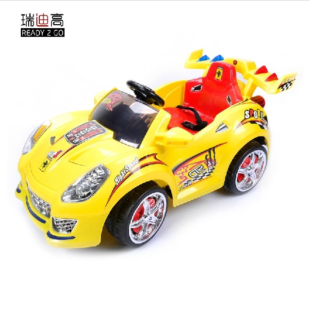 法拉利儿童双驱电动车四轮汽车可坐遥控小孩玩具童车