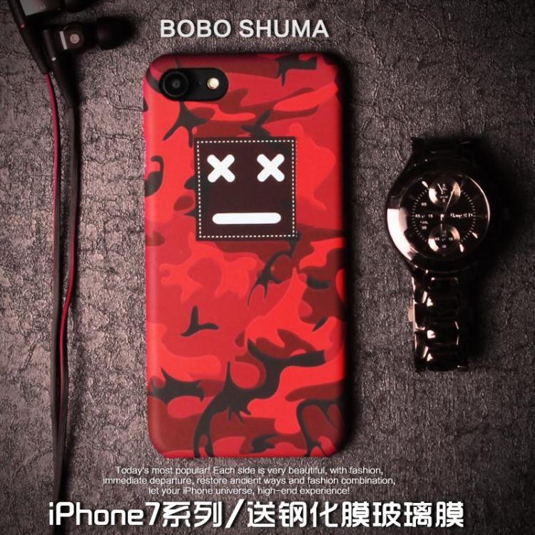 新款迷彩表情iPhone7 plus手机壳苹果7保护套iPhone7外壳磨砂潮男