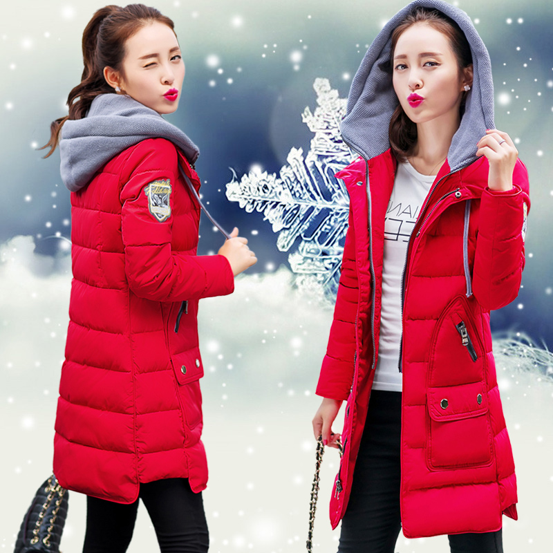 2016新款冬装棉衣女中长款韩版加厚保暖棉袄修身显瘦大码军工外套