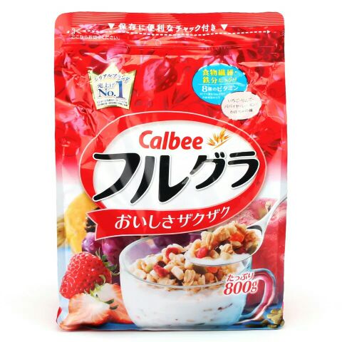 日本进口卡乐比Calbee卡乐b水果颗粒谷物即食早餐冲饮燕麦片800g