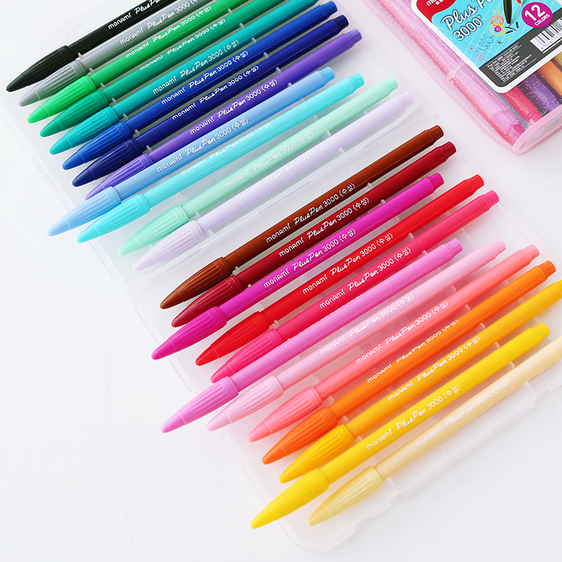韩国慕娜美monami3000水性笔纤维笔勾线笔彩色中性笔手帐笔涂鸦笔