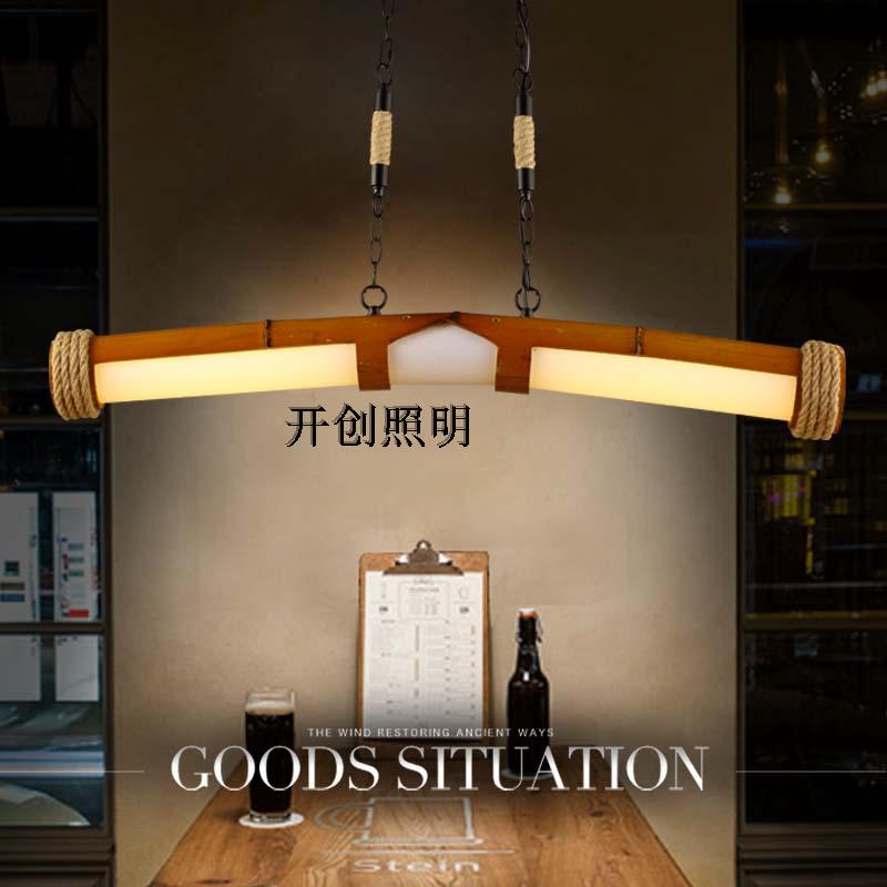 oft设计师美式乡村复古麻绳吊灯个性竹筒创意酒吧咖啡厅餐厅吊灯