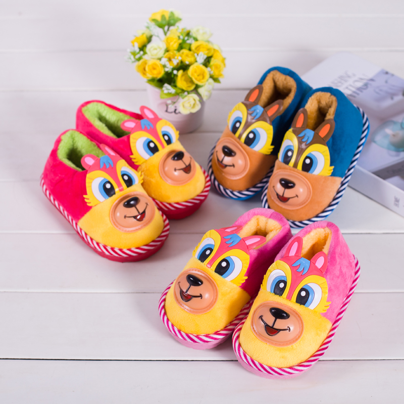 冬季清仓儿童棉拖鞋包跟可爱卡通男女童防滑幼4宝宝室内鞋1-2-3岁