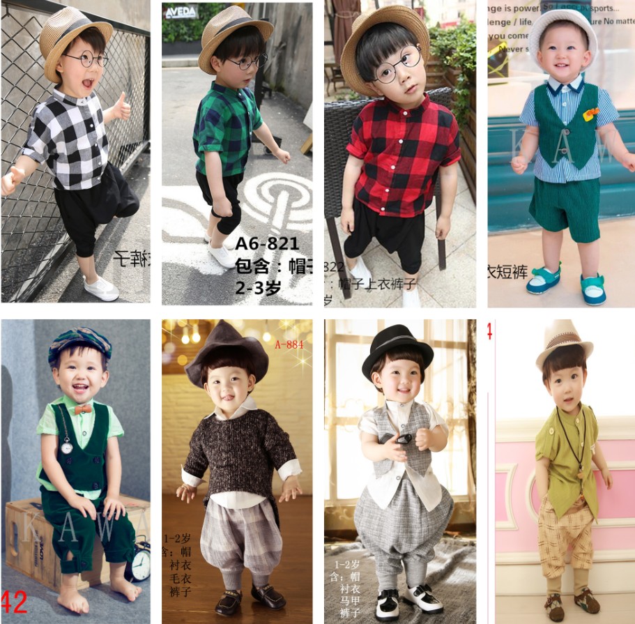 2016儿童摄影服装 新款影楼2-3岁时尚韩版小男孩拍照衣服服饰