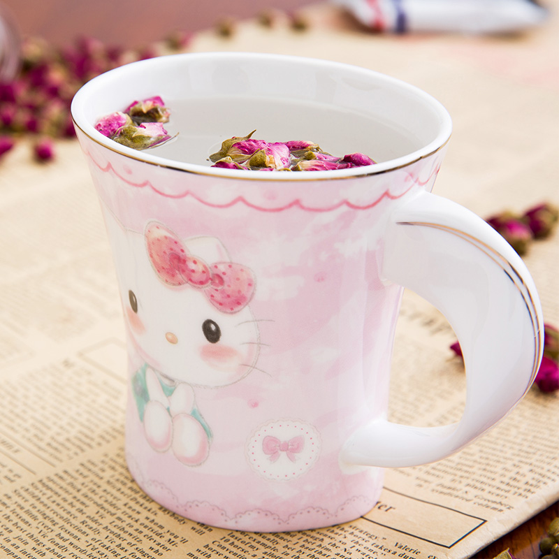 Hello Kitty正品骨瓷水杯 创意礼盒包装陶瓷杯 时尚马克杯茶杯子