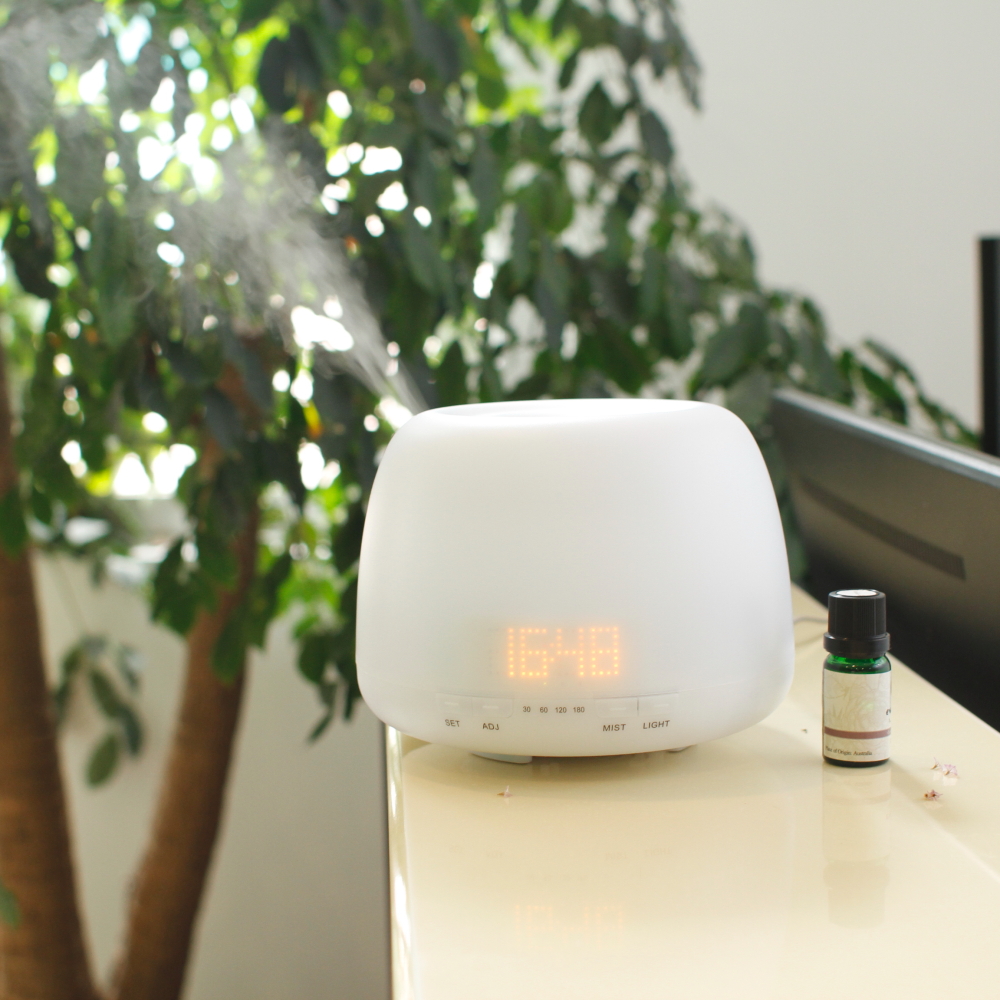 【新品】LED灯时钟 家用大容量静音办公室卧室大雾量香薰机加湿器