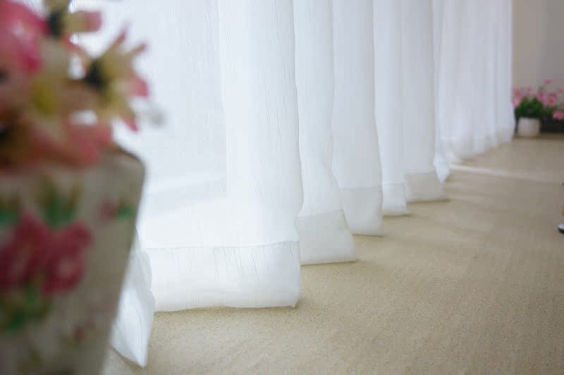 清新唯美仙气纯白色窗纱 客厅卧室打的窗帘纱百搭