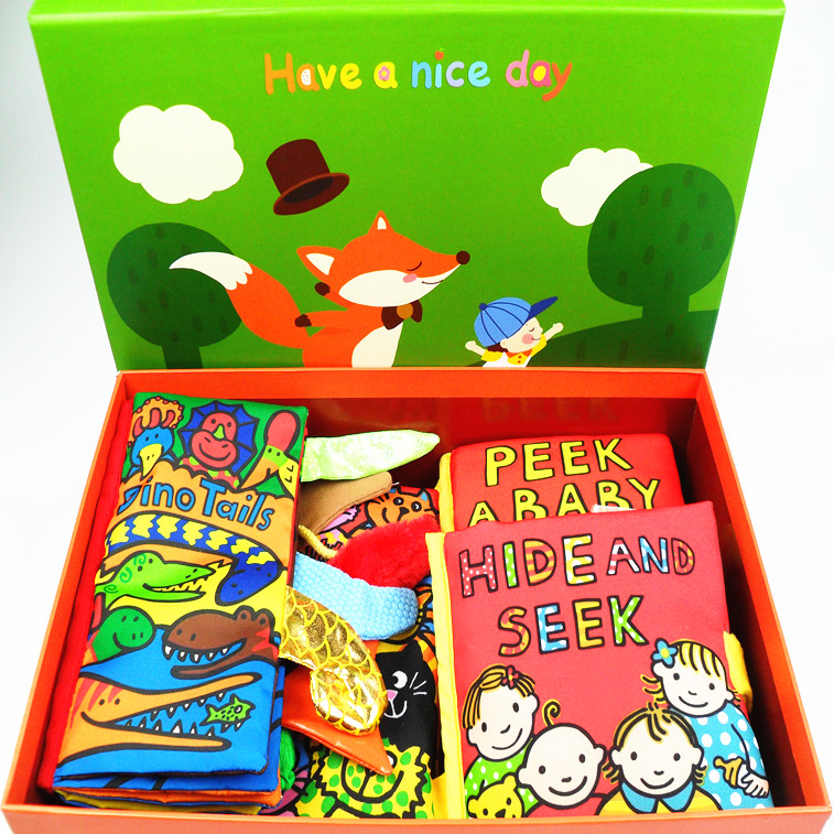 新品婴儿布书玩具礼盒新生儿早教益智礼盒出生儿礼盒婴儿玩具包邮