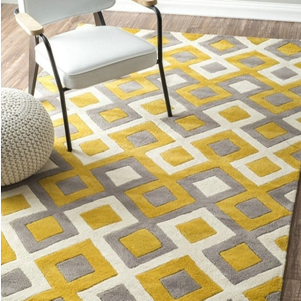 欧式时尚宜家地毯客厅沙发茶几地毯特价黑白格子地毯地垫门垫