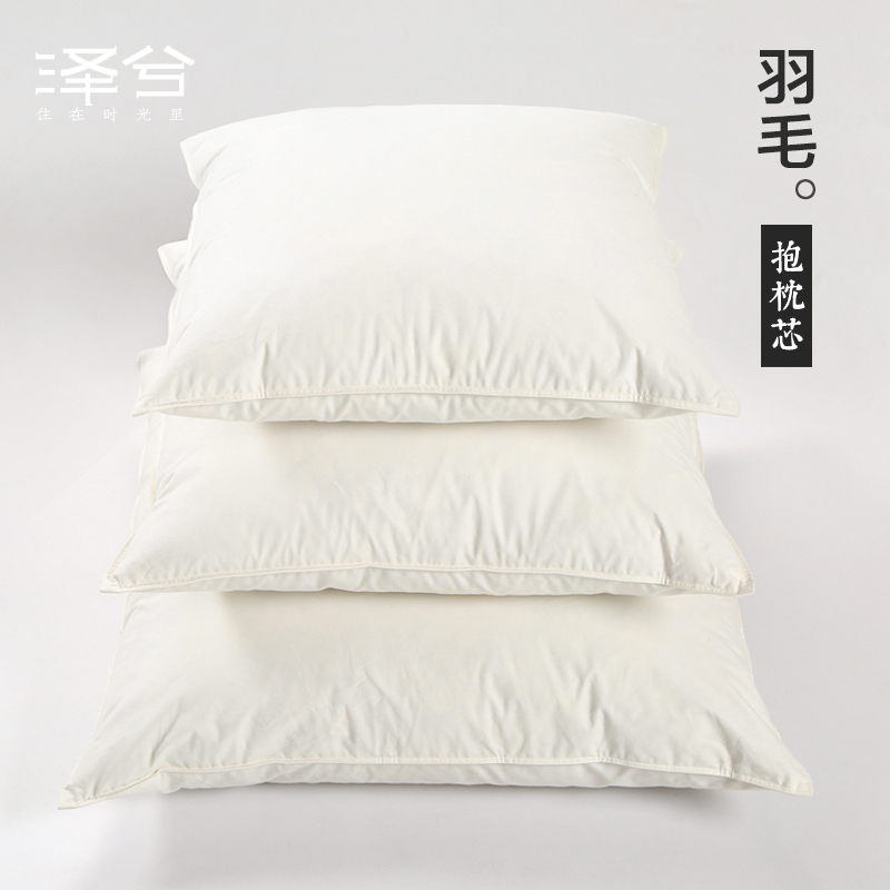 纯棉抱枕芯全棉纯色水鸟羽毛方枕芯沙发床头靠枕靠垫芯45 50特价