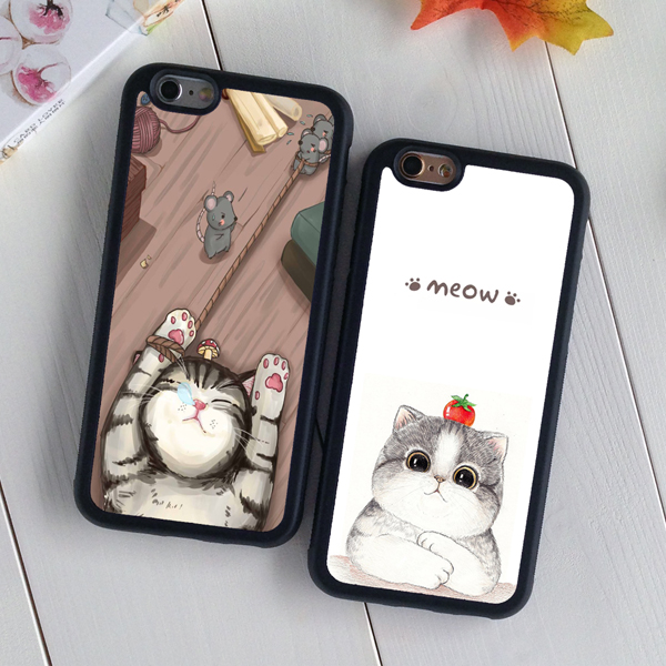 情侣可爱卡通日韩萌系版猫猫咪手机壳套苹果iphone6splus5se4s