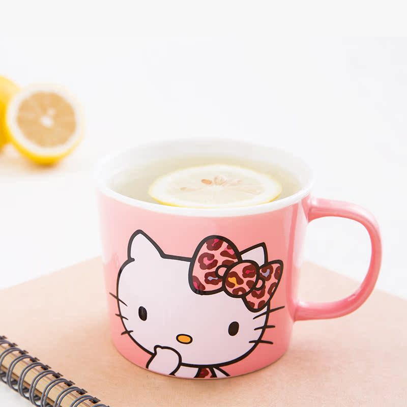Hello Kitty正品陶瓷水杯 创意马克杯男女咖啡喝茶杯子情侣浪漫杯