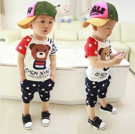 【天天特价】 婴儿夏装套装韩版婴幼儿衣服男女宝短袖两件套1-3岁