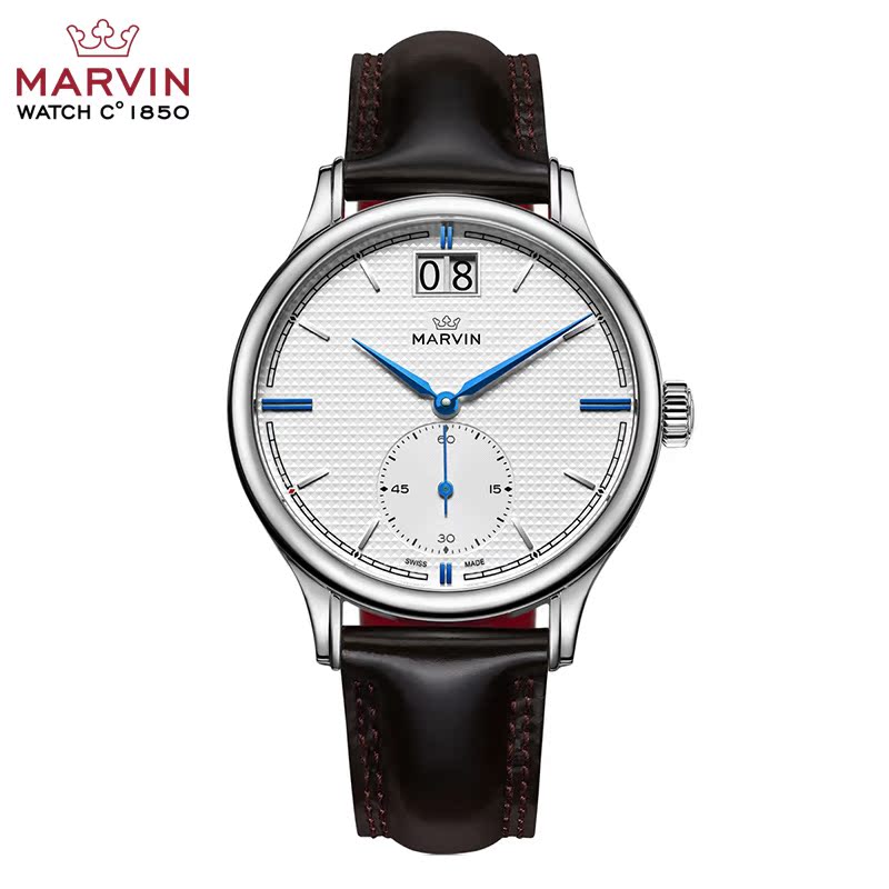 瑞士Marvin摩纹复刻纪念石英男表商务休闲皮带手表M020.13.23.68