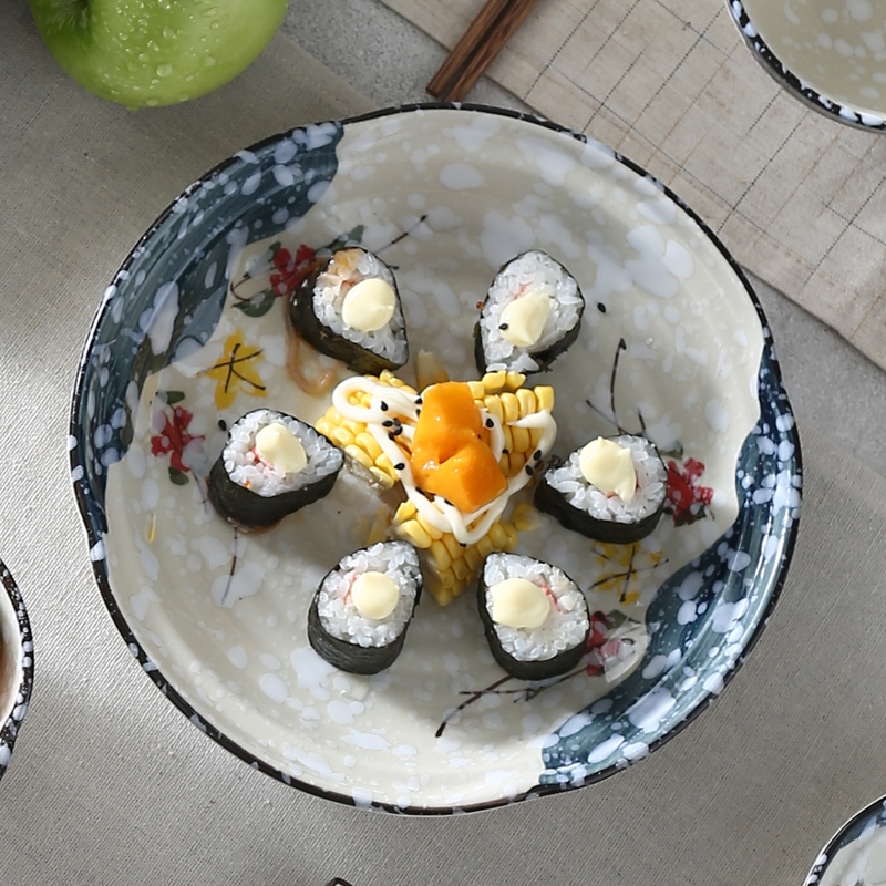 日式陶瓷创意餐具盘子 8寸酒店瓷器家用装菜盘子点心甜品盘礼品