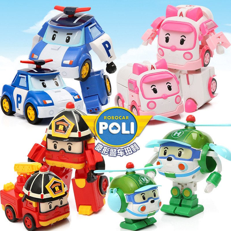 韩国Q版变形珀利 变身消防车POLI变形动漫机器人套装 益智玩具