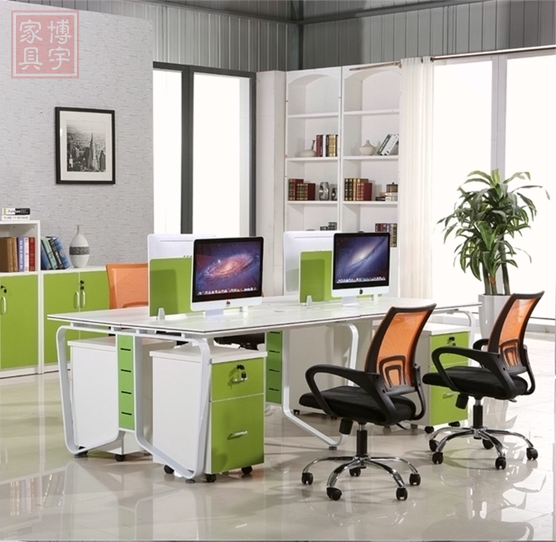 简约现代办公家具屏风员工位卡位职员办公桌椅组合4人员工电脑桌