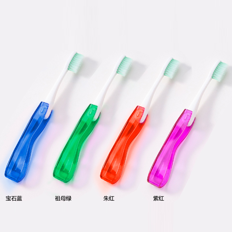 韩国原装进口可替换头折叠牙刷旅行旅游便携成人软毛牙刷2支装