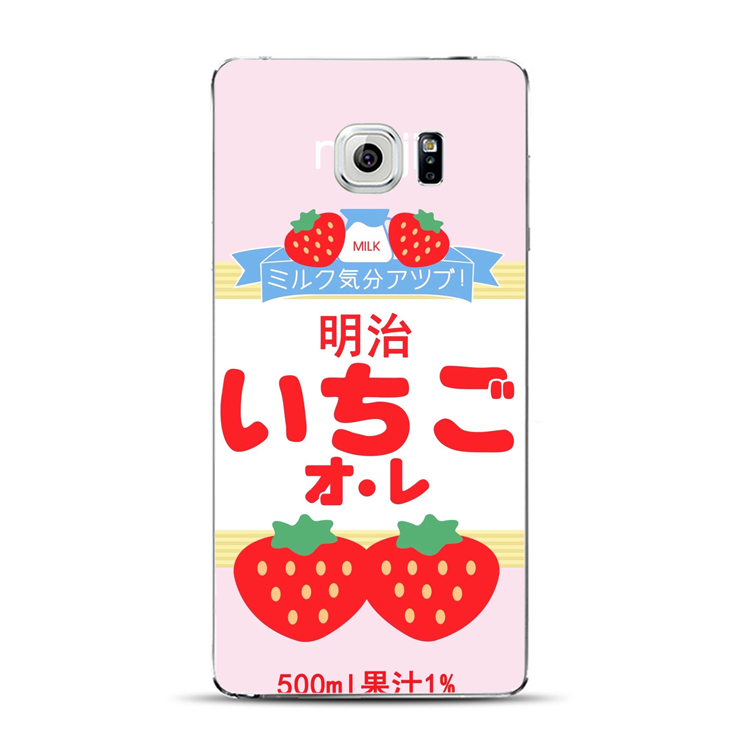 三星note4/5/note7/N9300手机软壳note3草莓粉日系牛奶女卡通