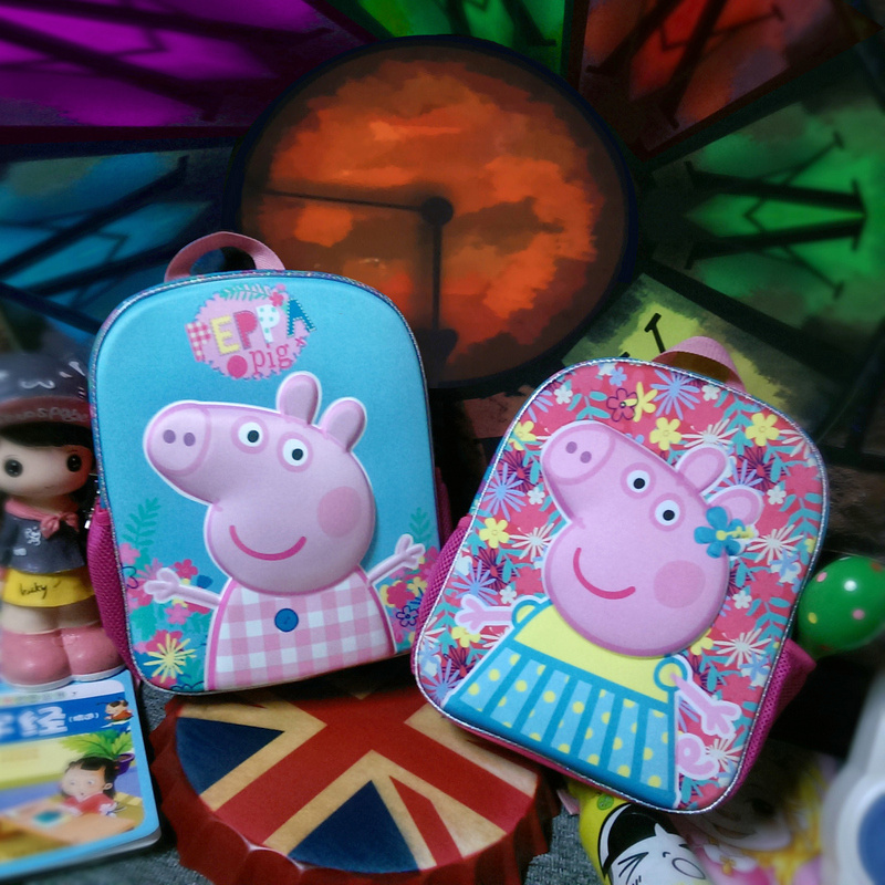 蛋壳儿童书包 粉红猪小妹小猪佩奇佩佩猪玩具3-6周岁女孩幼儿园3D
