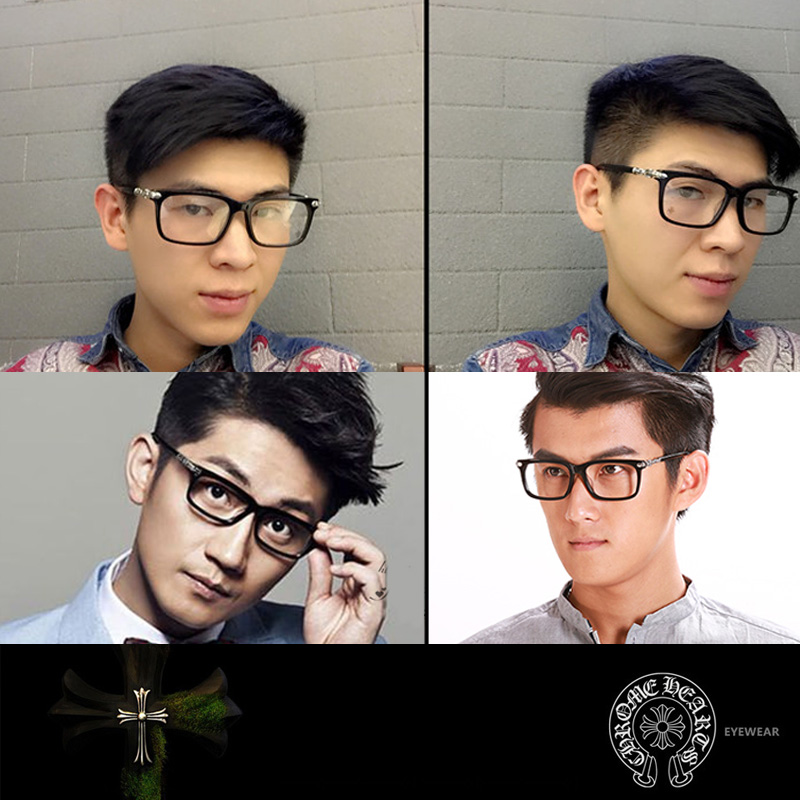 克罗心近视眼镜复古眼镜框男潮板材大脸全框眼镜架个性大框配眼镜