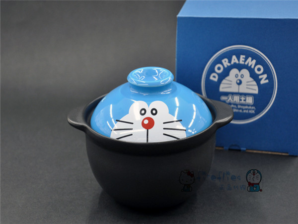 日本购 哆啦A梦机器猫小叮当 可爱耐热陶瓷炖肉煲汤砂锅土锅