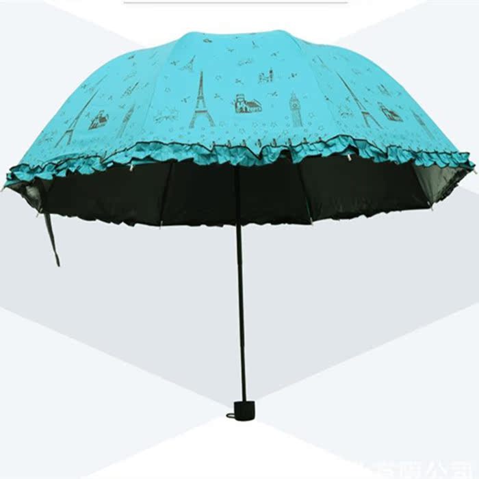 创意女太阳伞黑胶防紫外线遮阳伞韩国晴雨伞折叠超强防晒伞雨伞