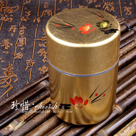现货日本进口 日本金箔漆器 茶叶罐 茶叶筒 茶叶盒 工艺人手制