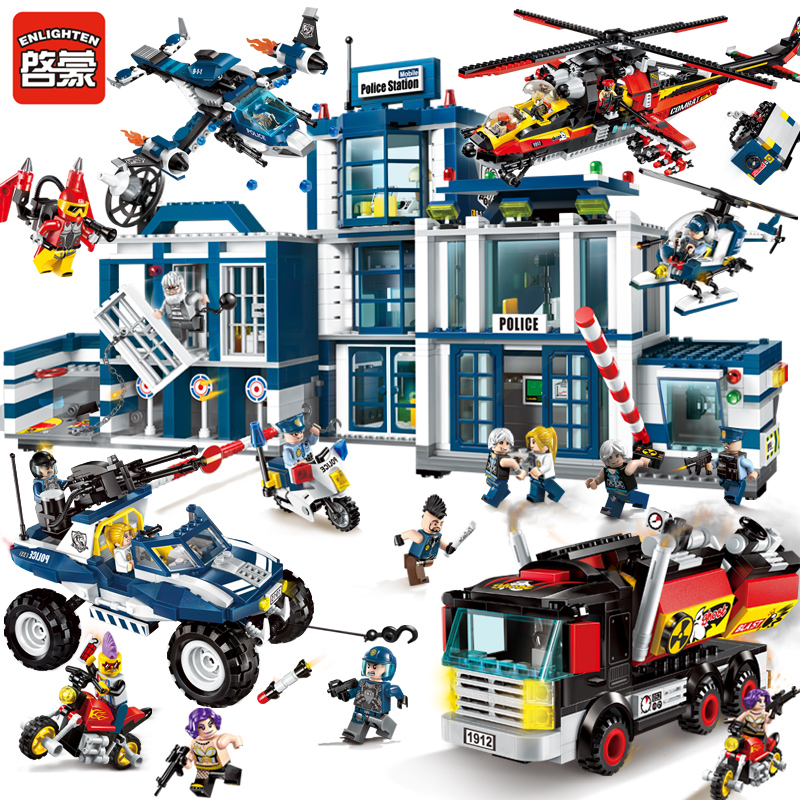兼容乐高积木拼装玩具军事城市消防男孩组装玩具警察局6-12岁礼物