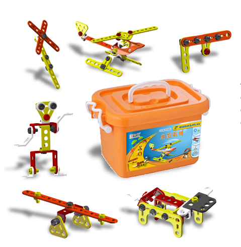 梅卡龙儿童玩具3-5岁套装 拼装积木玩具男孩子塑料益智拼搭玩具