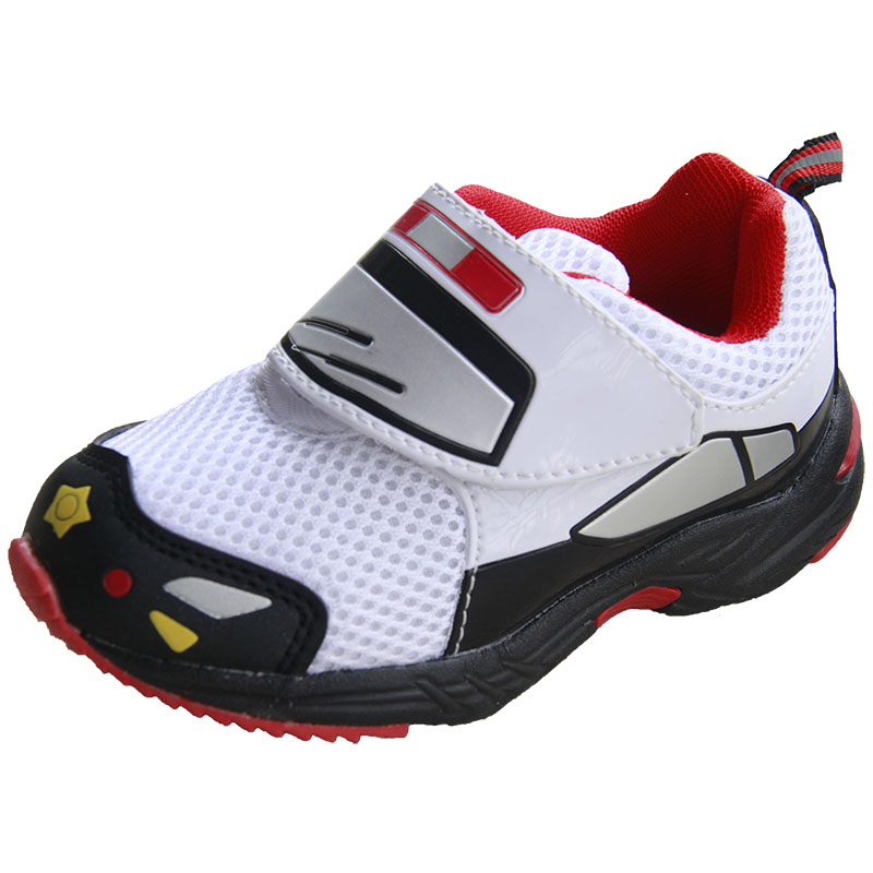 出口日本童鞋男童四季运动鞋3-5岁幼儿园白色儿童防滑透气网跑鞋