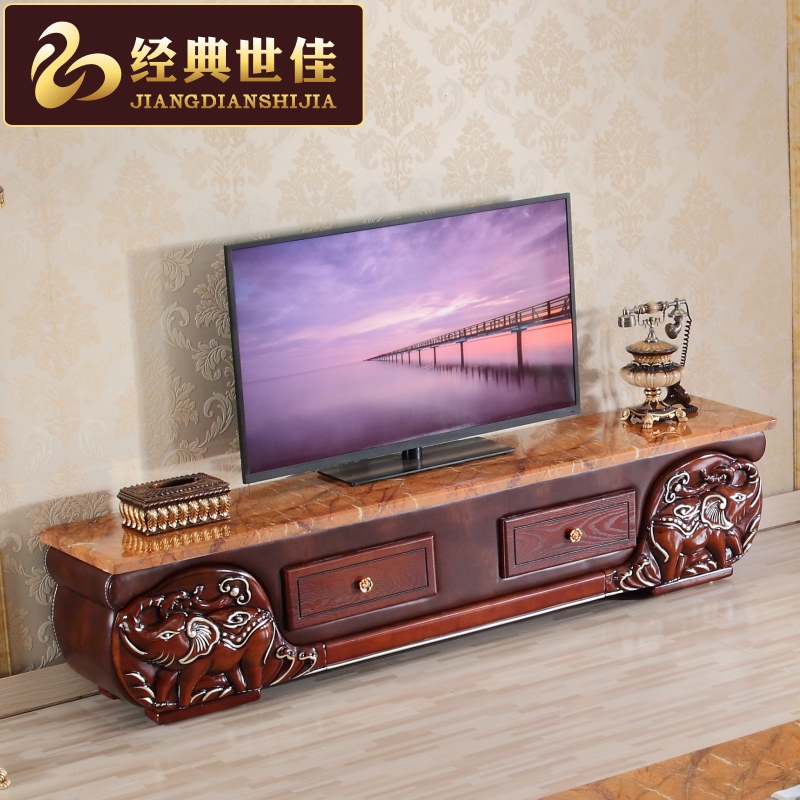 欧式大理石电视柜 实木客厅矮柜卧室地柜简约法式电视机柜组合