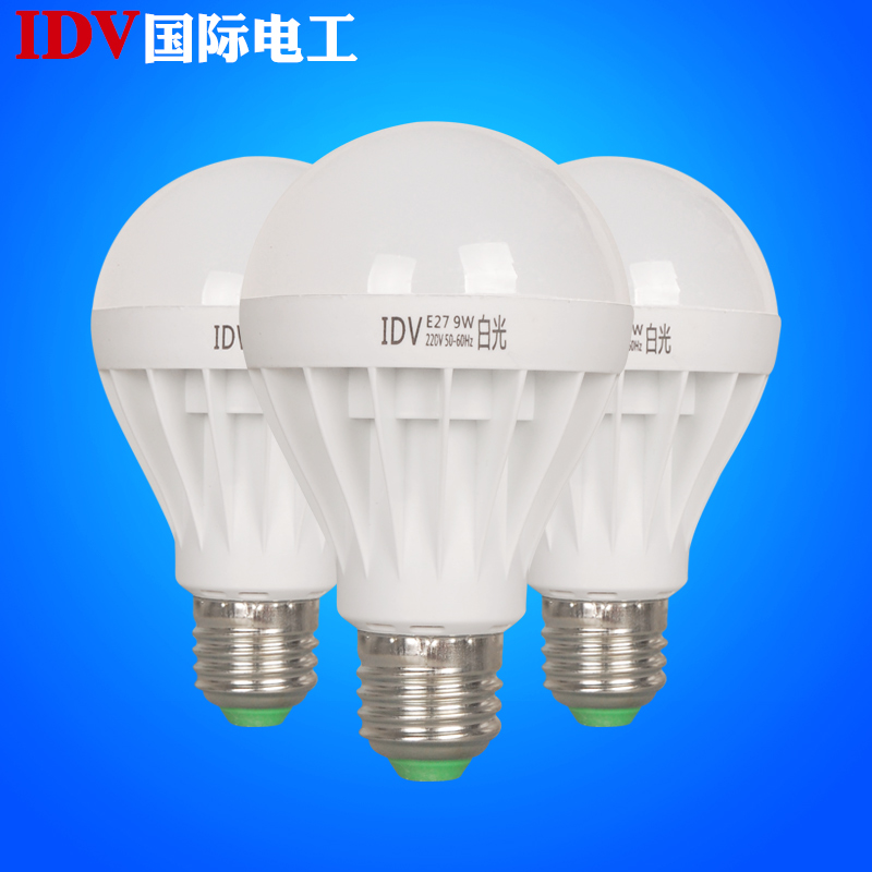 IDV LED灯泡E27螺口3W暖白5W照明节能灯E14超亮灯