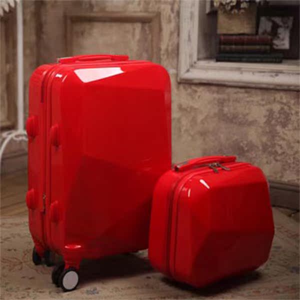 正品结婚箱子红色婚庆皮箱子母旅行箱陪嫁箱行李箱拉杆箱20 24寸