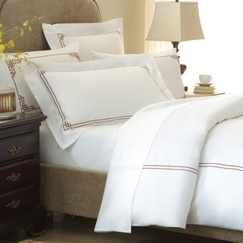 五星级酒店客房四六件套床单被套枕套全棉纯白80支贡缎总统房床品