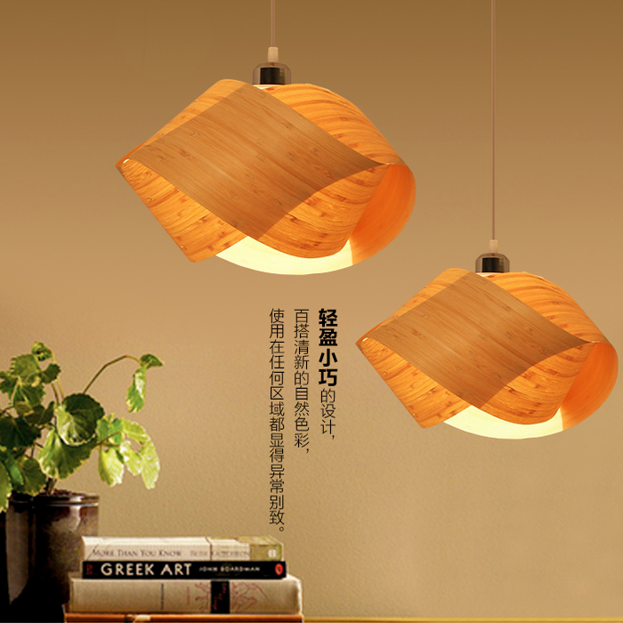 新中式木皮吊灯东南亚餐厅灯茶楼吧台走廊吊灯创意艺术花朵木艺灯