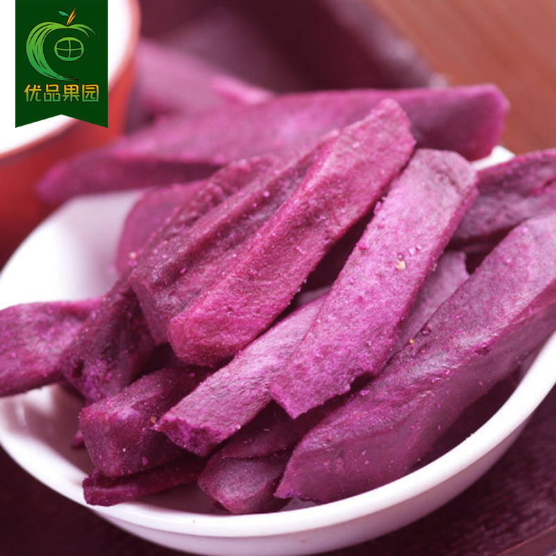香脆紫薯干500g碳烤红番薯条地瓜干农家自制果蔬紫薯条健康零食