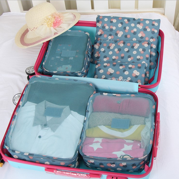 出差行李箱收纳包套装6件套加厚旅行衣物整理包韩国收纳袋子包邮