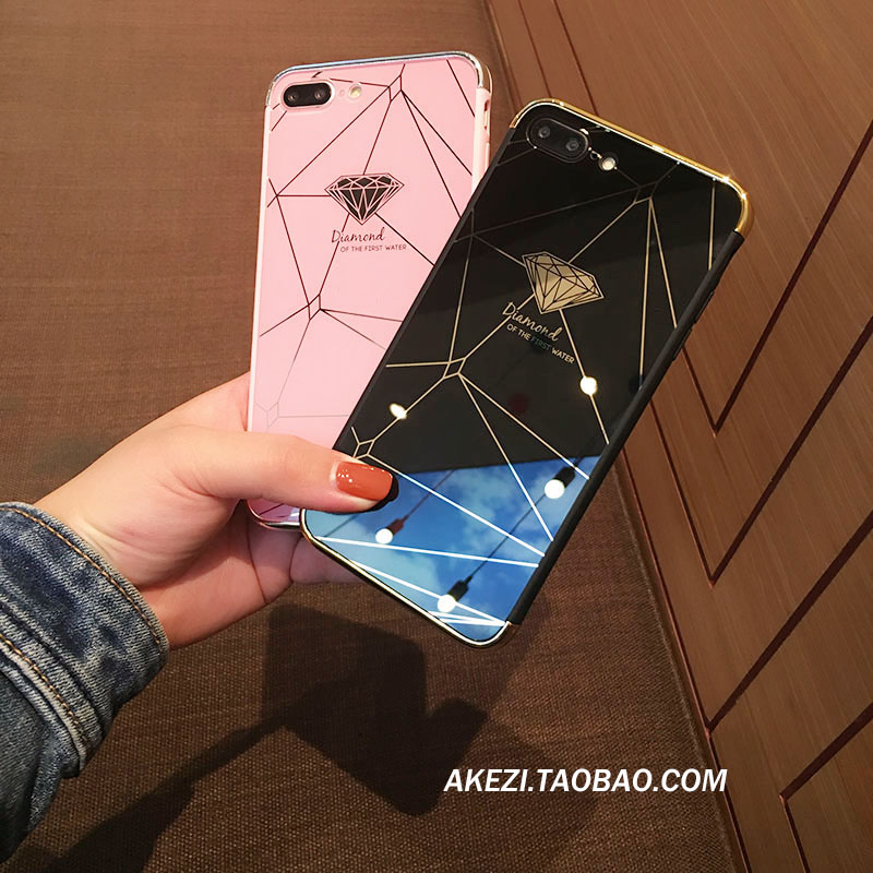 几何镜面iphone6s手机壳苹果7plus硅胶全包边情侣款创意潮牌6p女