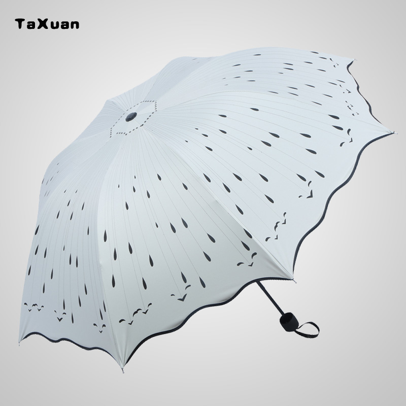 遮阳伞防紫外线女 黑胶防晒小清新折叠雨伞超轻小晴雨两用