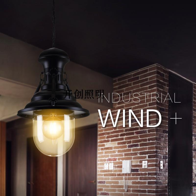 美式复古工业风吊灯创意个性咖啡厅吧台餐厅灯具loft铁艺单头吊灯